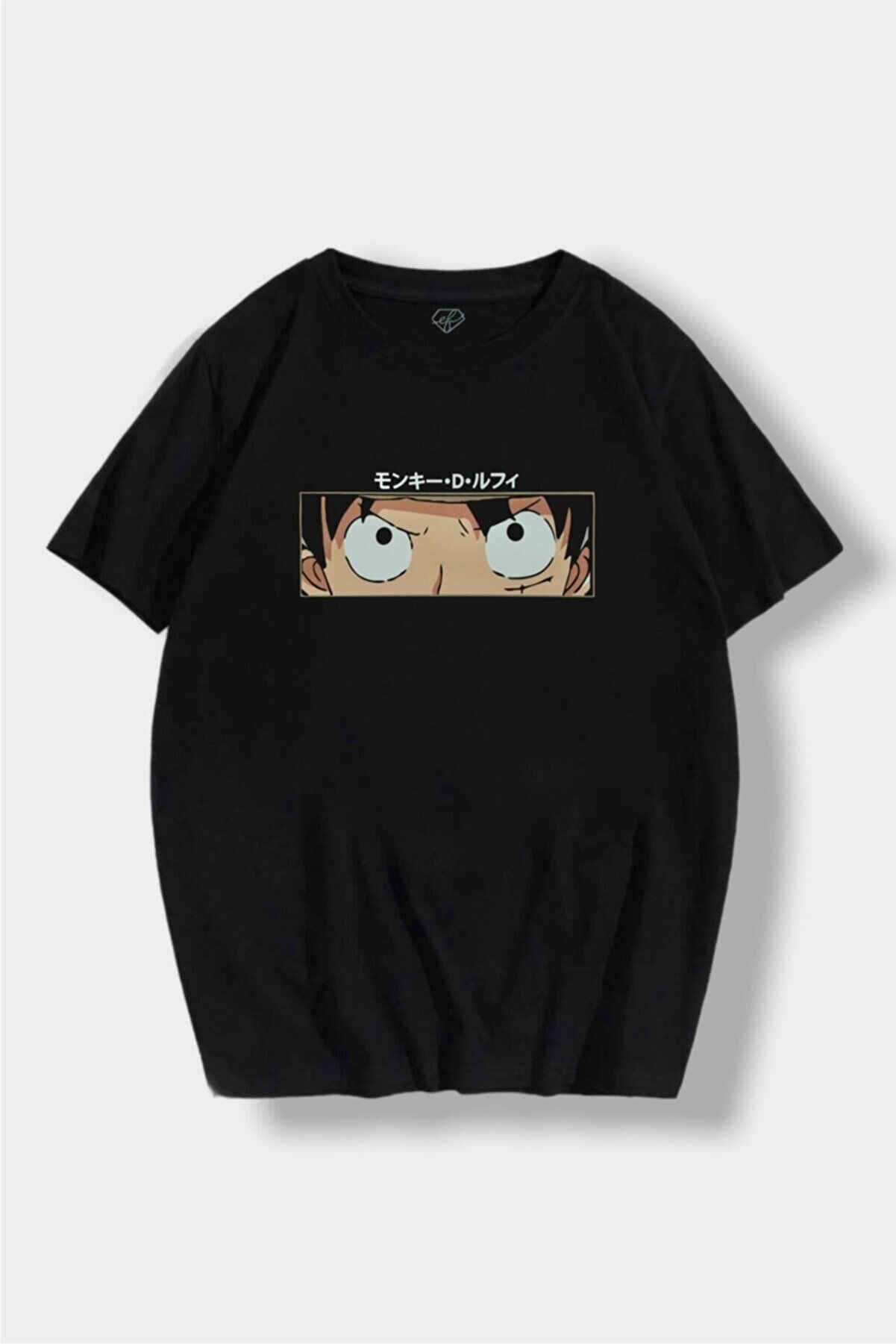 Siyah Unisex Anime Yazılı One Piece T-Shirt