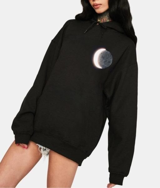 Dolunay Reflektörlü Kapüşonlu Sweatshirt