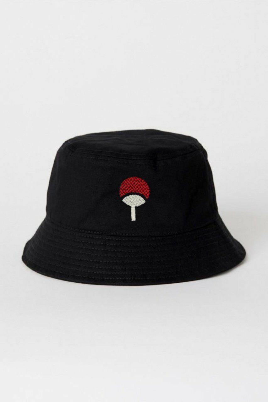 Siyah Naruto Uchiha Clan Sembol Balıkçı Şapka Bucket
