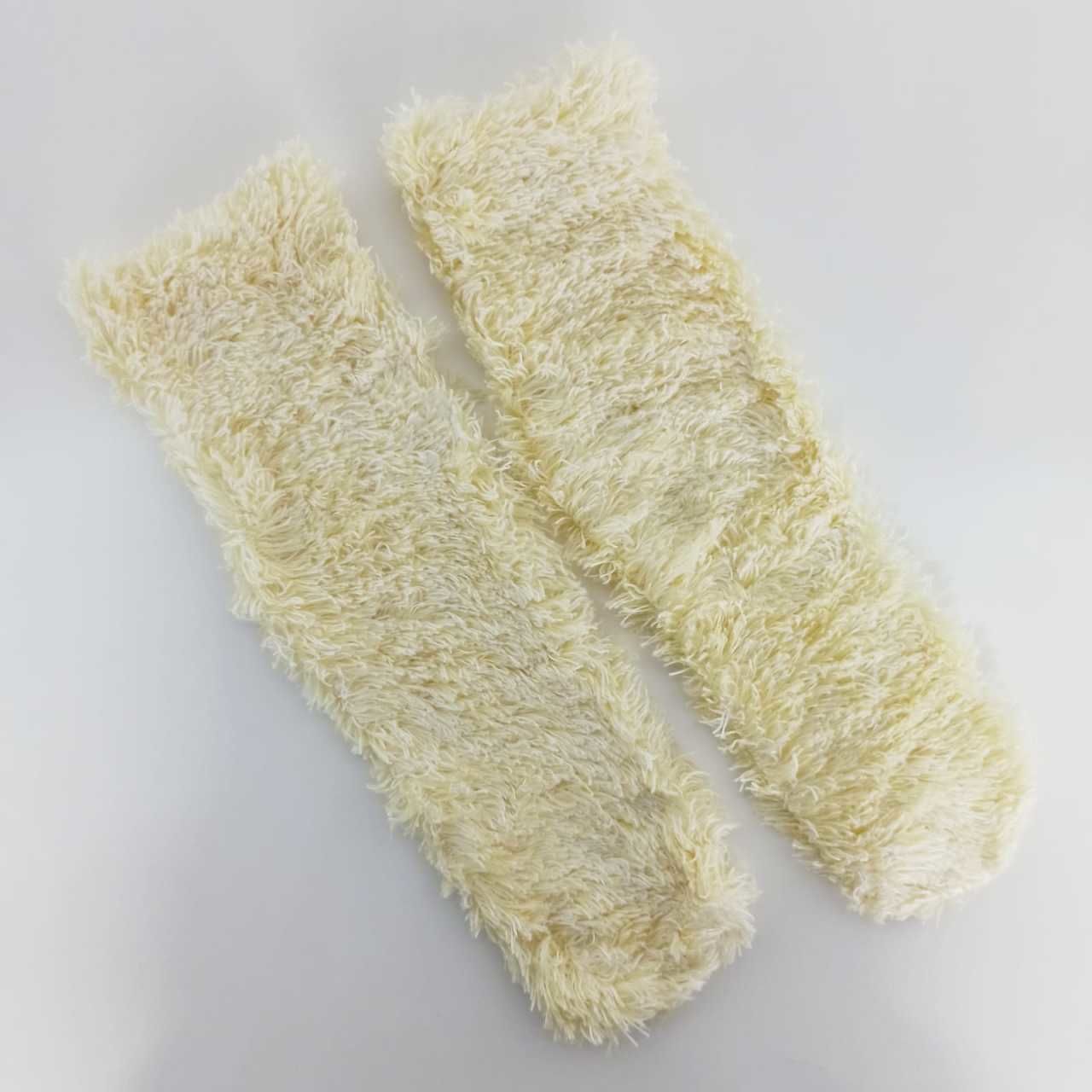 Sarı Polarlı Peluş Yün Çorap