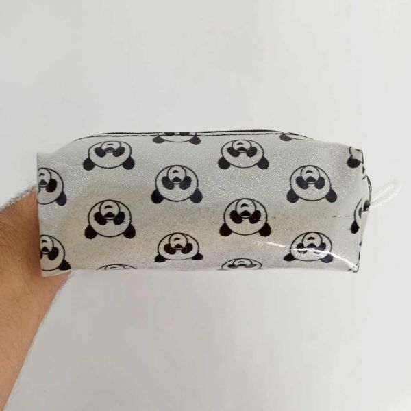 Panda Baskılı Simli Kalemlik Makyaj Çantası