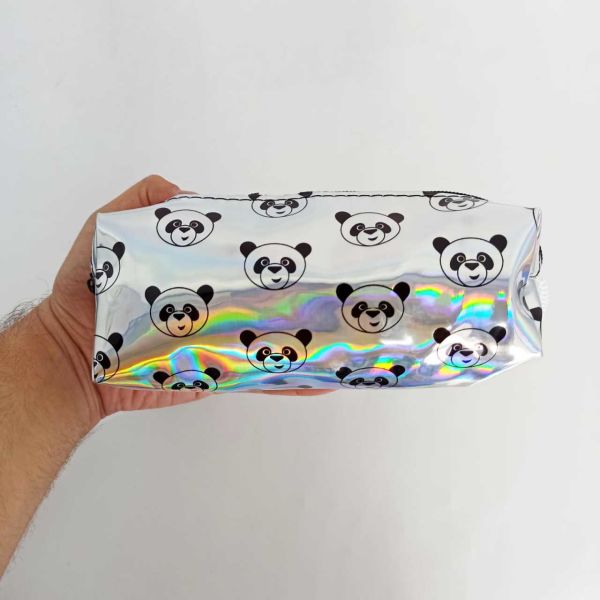 Panda Baskılı Hologram Kalemlik Makyaj Çantası