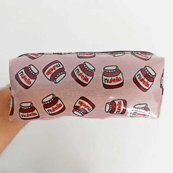 Nutella Baskılı Simli Kalemlik Makyaj Çantası