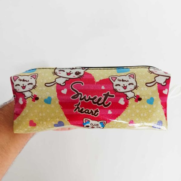 Sweet Heart Baskılı Simli Kalemlik Makyaj Çantası