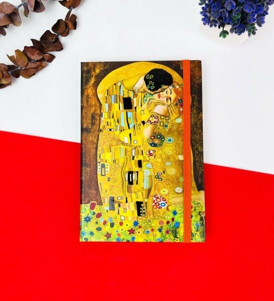 Gustav Klimt Öpücük Ve Sırları Tasarımlı Lastikli Defter