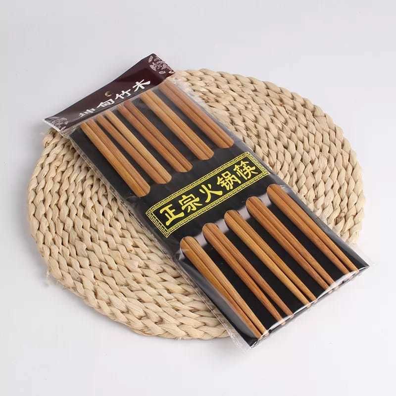 10 Çift Düz Bambu Chopstick