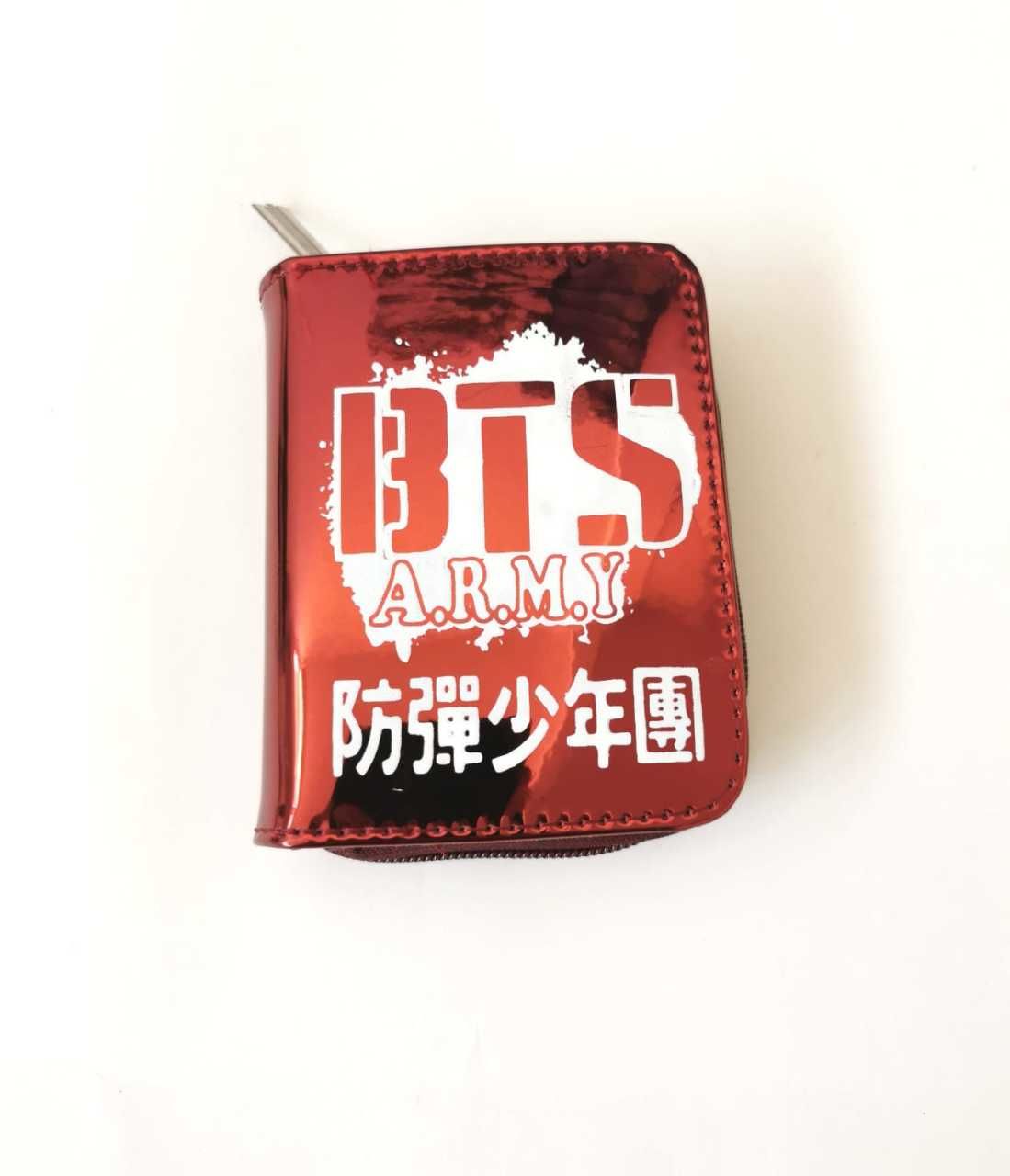 Bordo BTS ARMY Baskılı Hologram Cüzdan