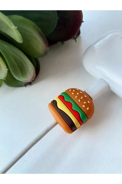 Hamburger Tasarımlı Kablo Koruyucu Telefon Aksesuarı