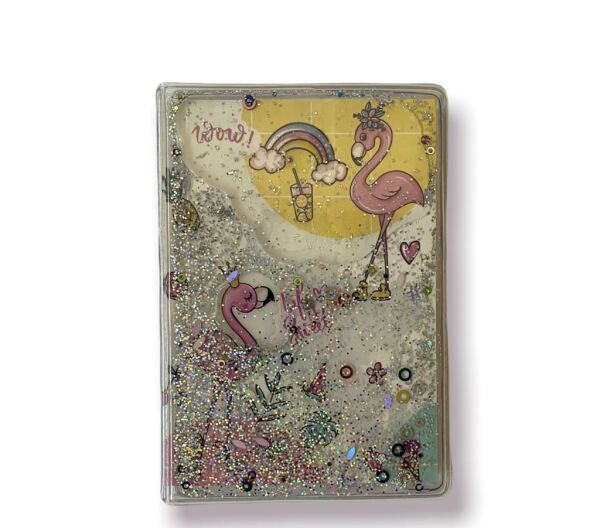 Flamingo Ve Gökkuğaşı Simli Jel Defter