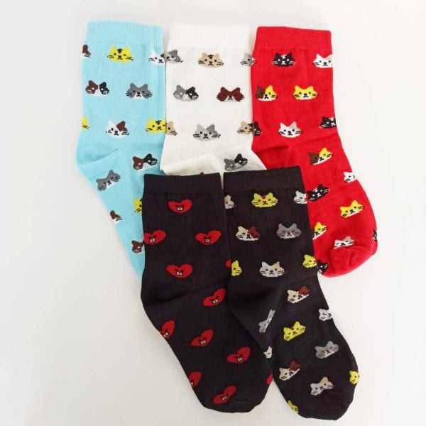Emoji Kediler 5'li Çorap Seti
