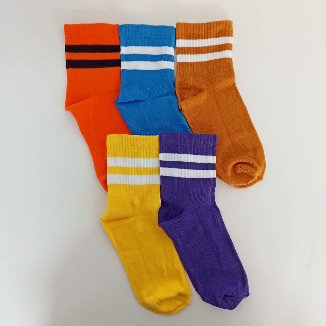 Renkli Tenis 5'li Çorap Seti