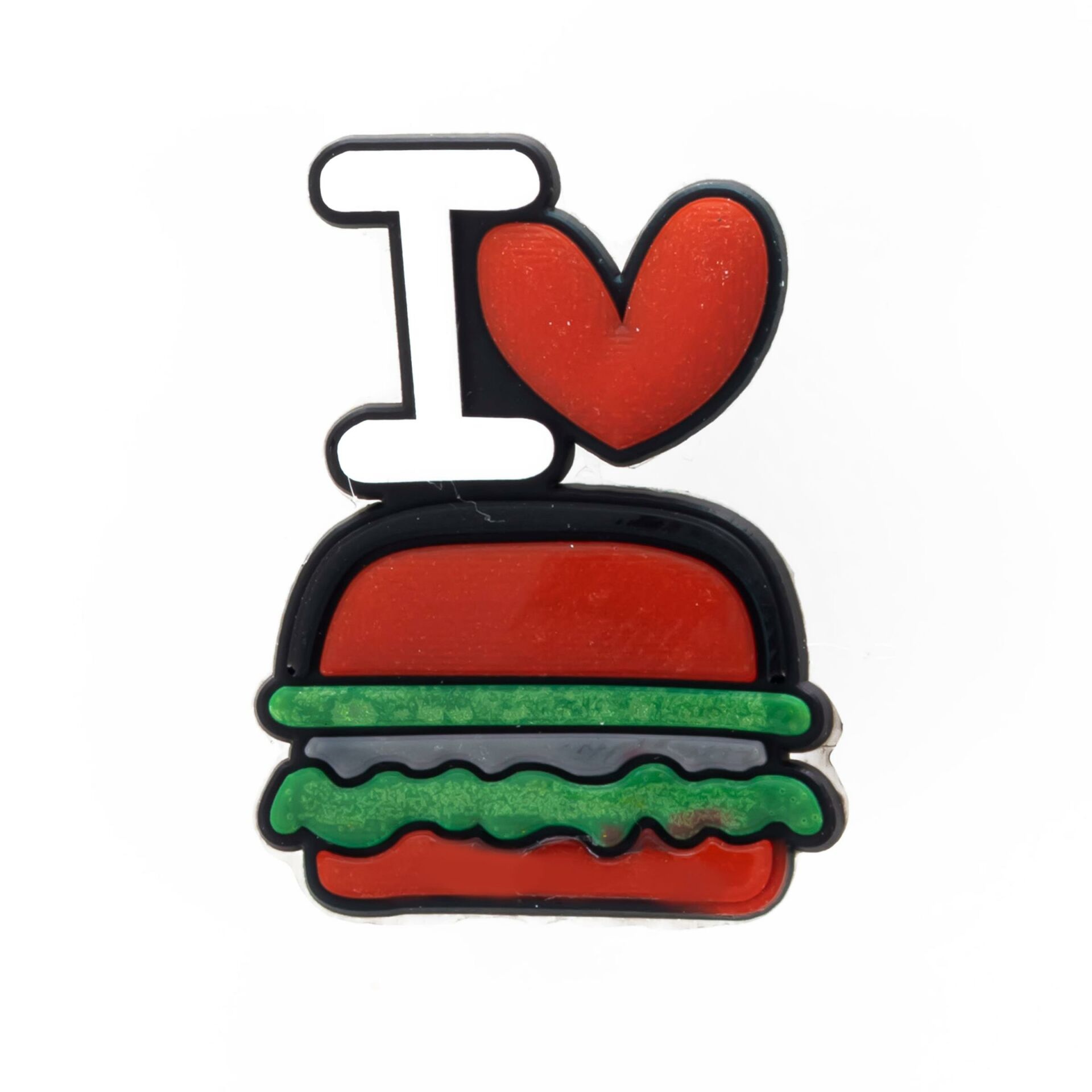 I love You Hamburger Tasarım Rozet