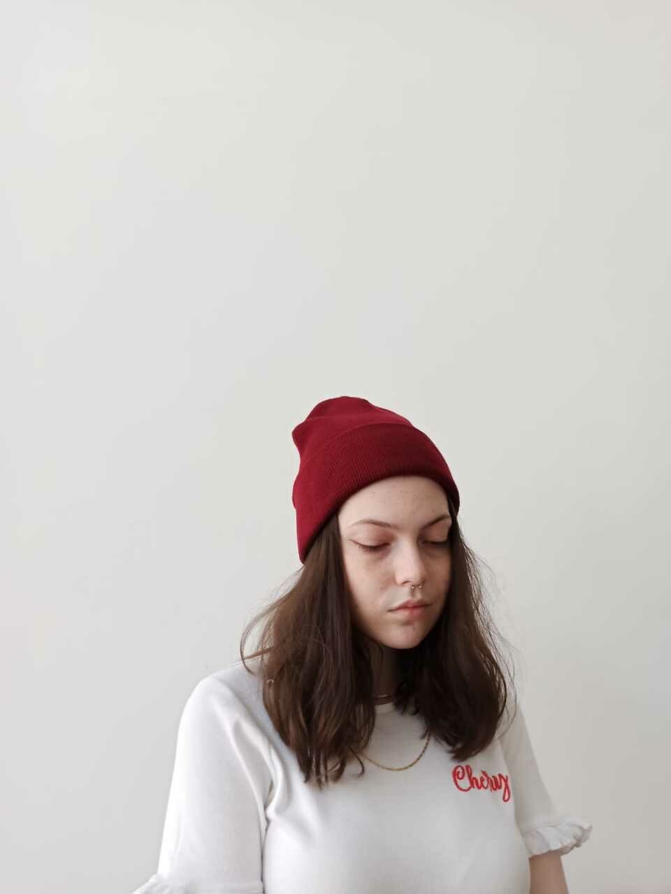 Bordo Renkli Basic Bere