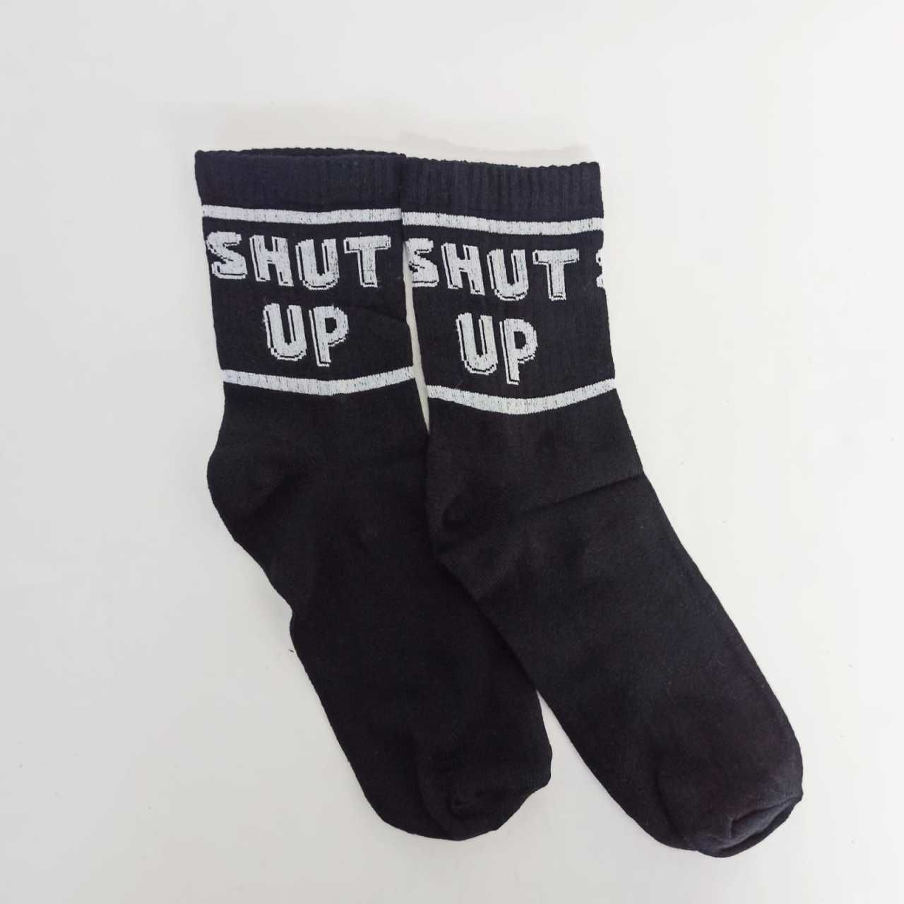 Shut Up Siyah Çorap