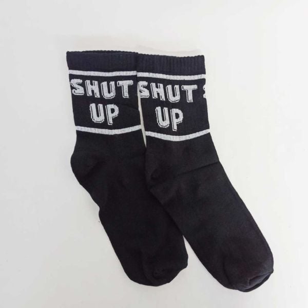 Shut Up Siyah Çorap
