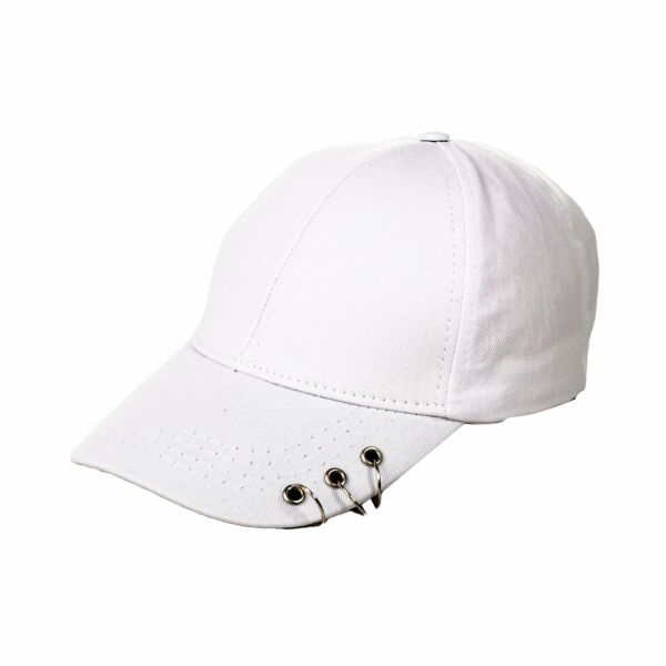 Beyaz Piersingli Şapka Kep