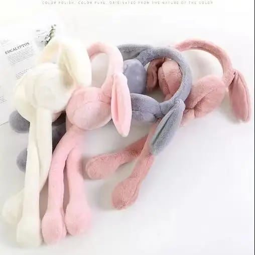 Kışlık Ponpon Peluş Kulaklık Oynar Kulaklıklı