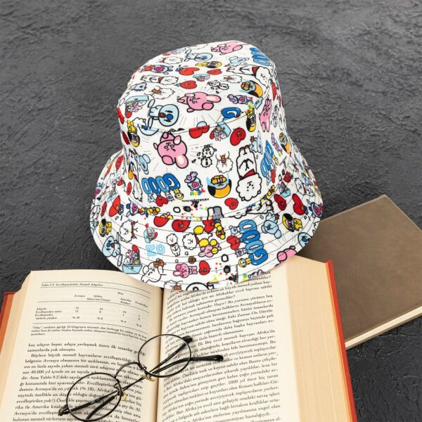 BT21 Desenli Balıkçı Şapka