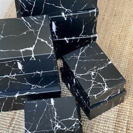Siyah Mermer Tasarımlı 10'lu Kutu