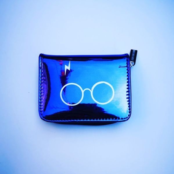 HP Gözlük Baskılı Mavi Hologram Cüzdan