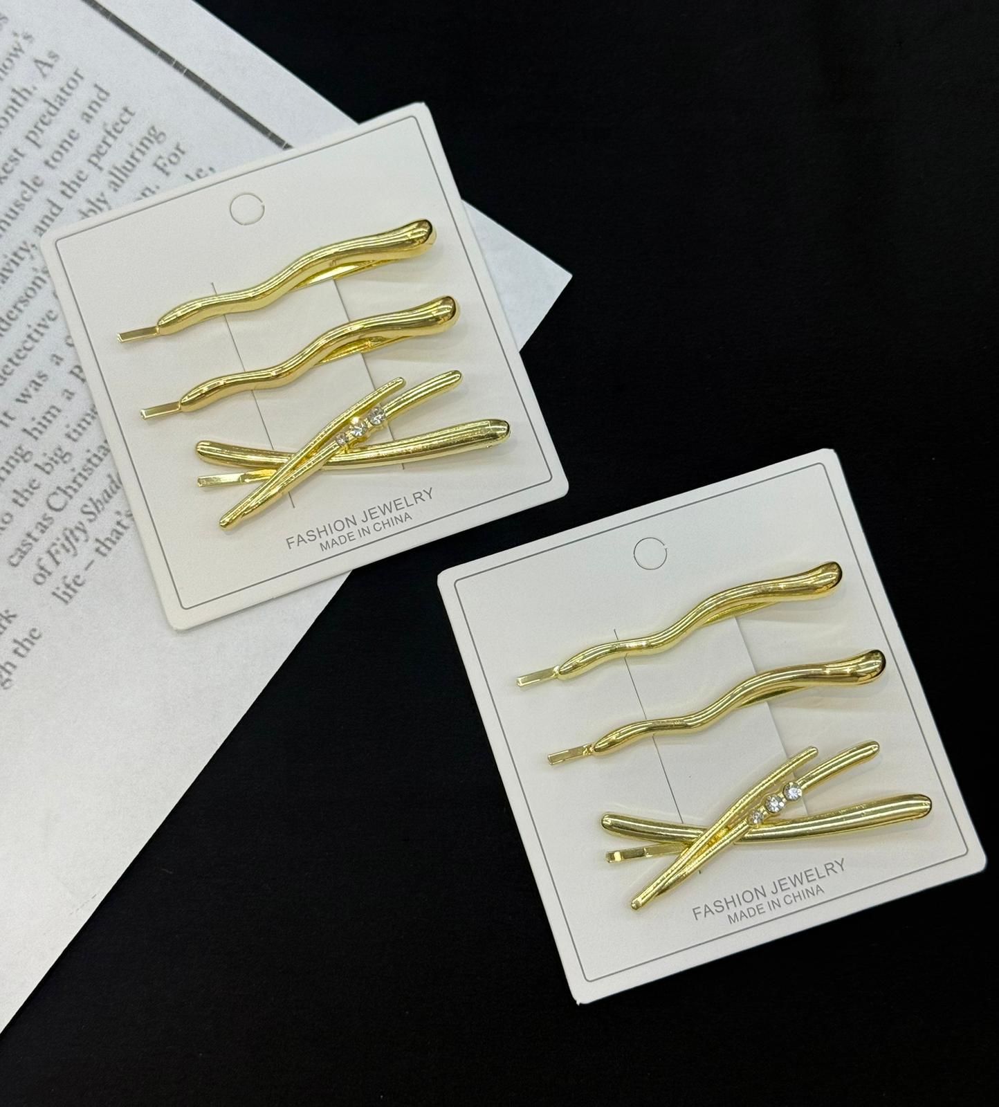 3'lü Metal Taşlı Tel Toka Set