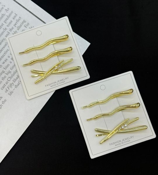 3'lü Metal Taşlı Tel Toka Set