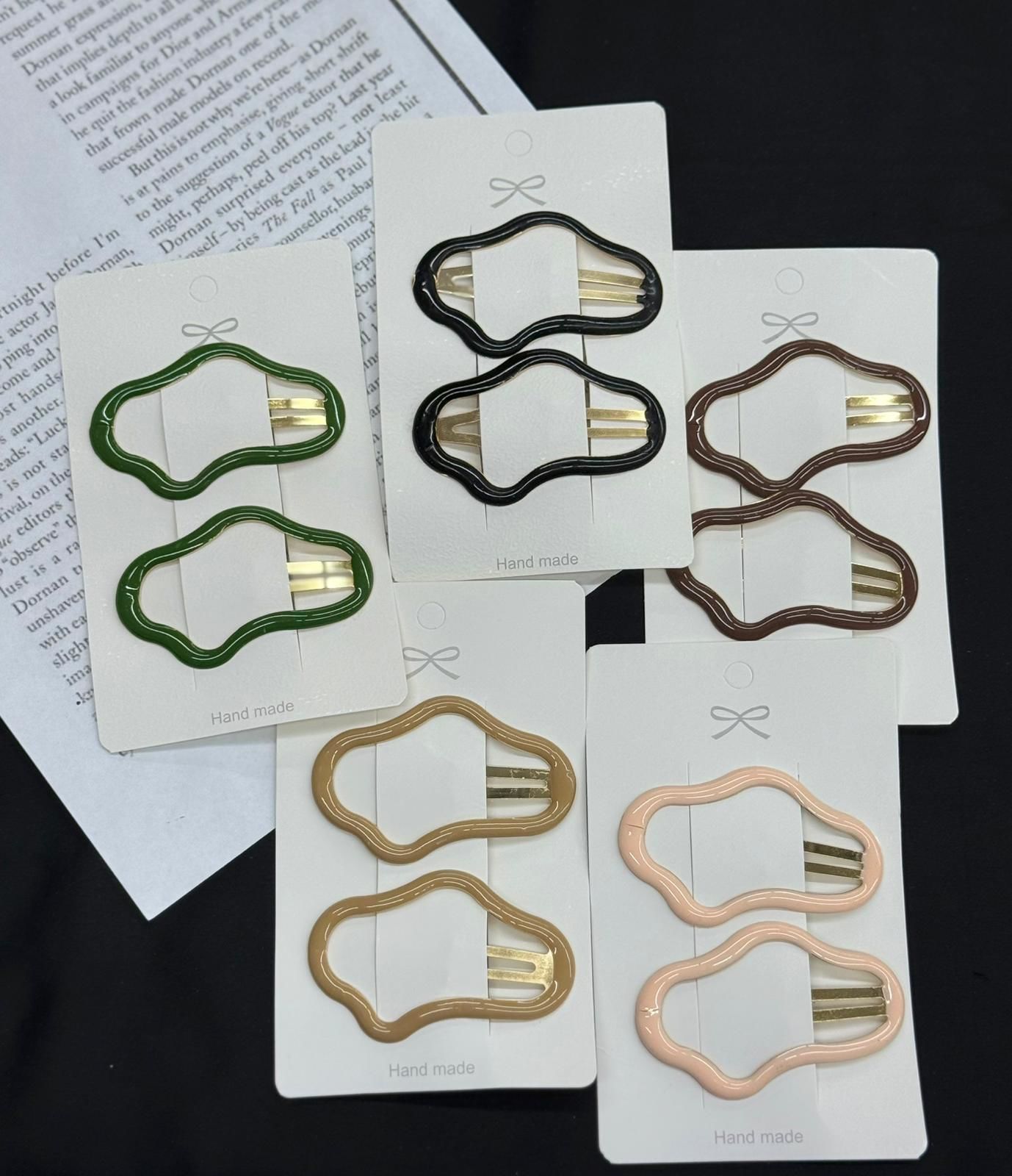 2'li Geometrik Desen Metal Çıtçıt  Toka 12 Adet