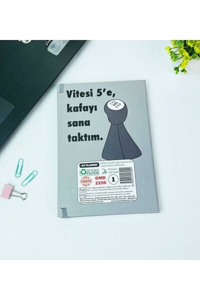 Vitesi 5 Kafayı Sana Taktım Tasarımlı LastikliDefter