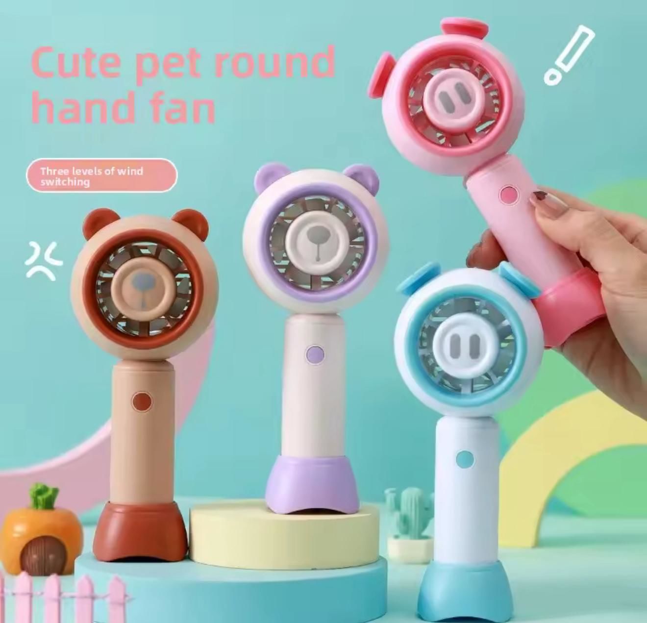 Masaüstü Taşınabilir El Fanı Pembe