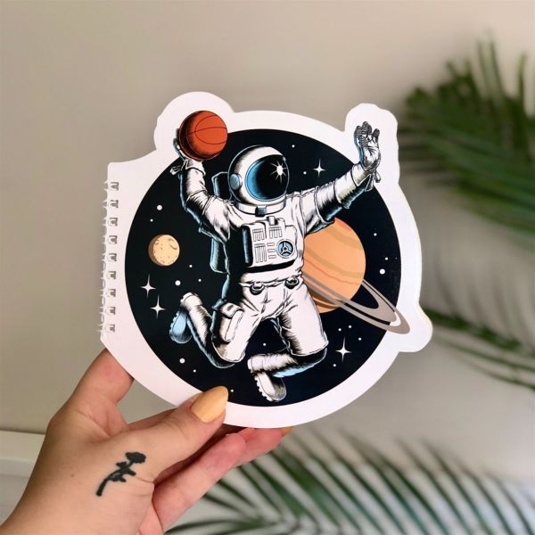 Basketçi Astronot Tasarımlı Şekilli Defter