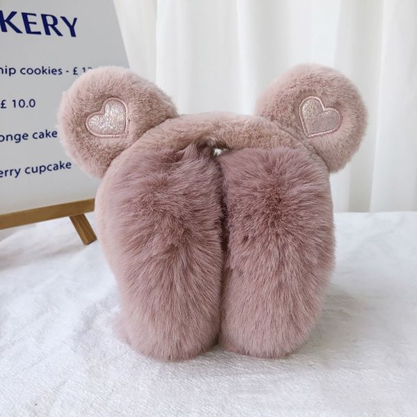 Katlanan Kalp Desenli Peluş Kulaklık