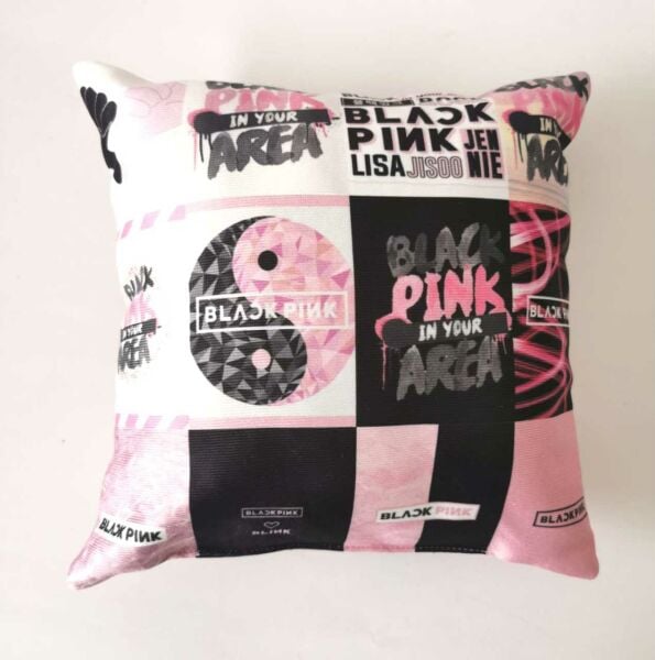 Black Pink Baskılı Yastık
