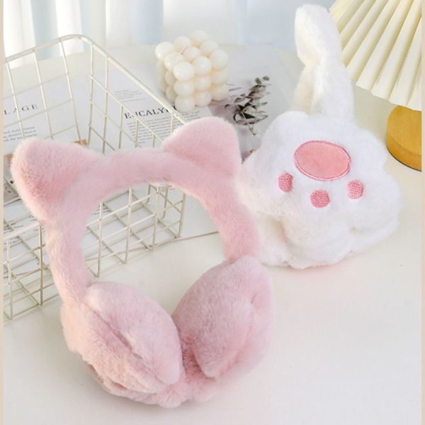 Kedi Pati Desenli Peluş Kulaklık