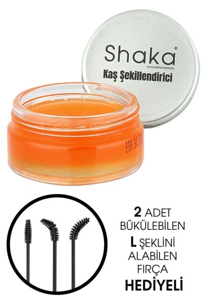 Keratin ve E Vitamin Içerikli Besleyici Kaş Şekillendirici Sabitleyici Wax 50 gr 2 Adet Kaş Fırçası