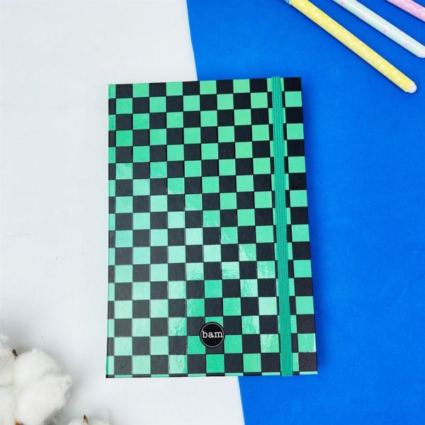 Yeşil Dama Tasarımlı Lastikli Defter