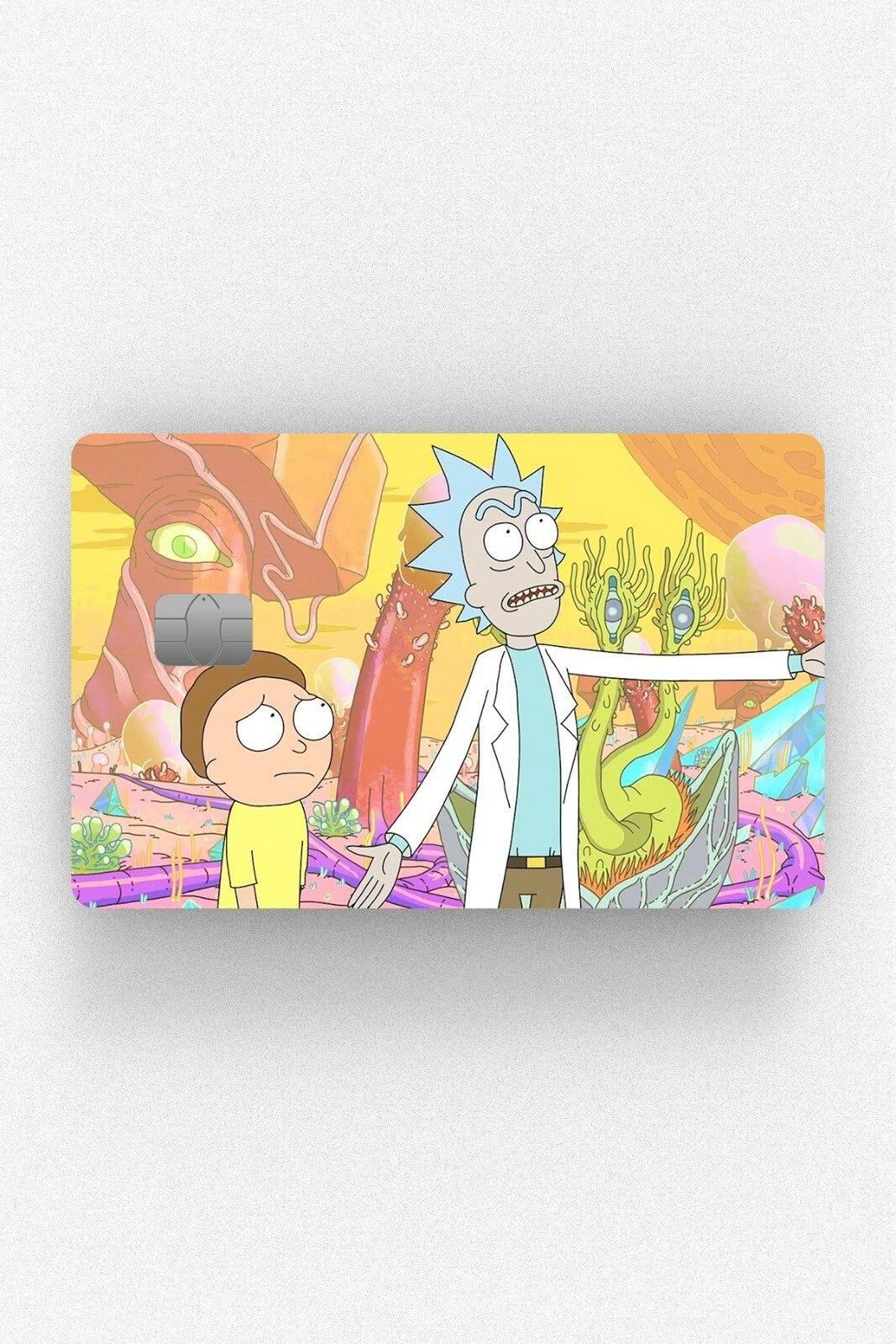 Rick And Morty Kredi Kartı Kaplama Stickeri Papara, Tosla, Kredi Kartı Için Uyumlu