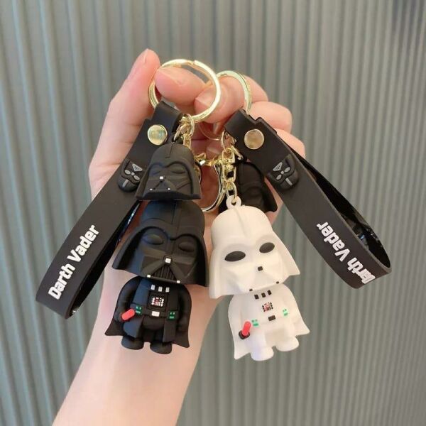 Siyah Star Wars Tasarımlı Silikon Anahtarlık