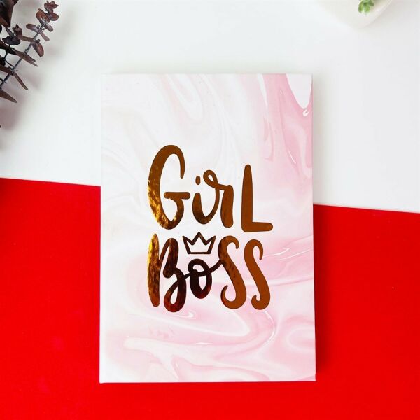 Girl Boss Tasarımlı Lastikli Defter