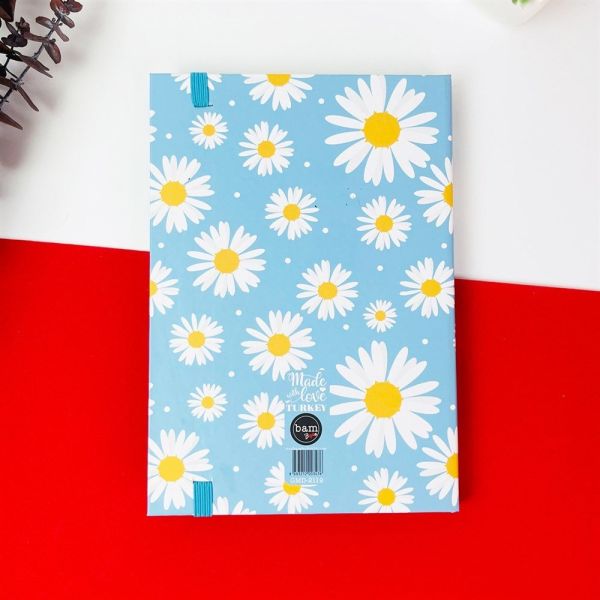 Papatya Tasarımlı Lastikli Defter