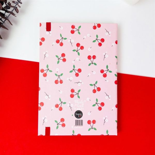 Kiraz Tasarımlı Lastikli Defter
