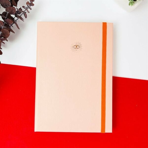 Pembe Tasarımlı Lastikli Defter