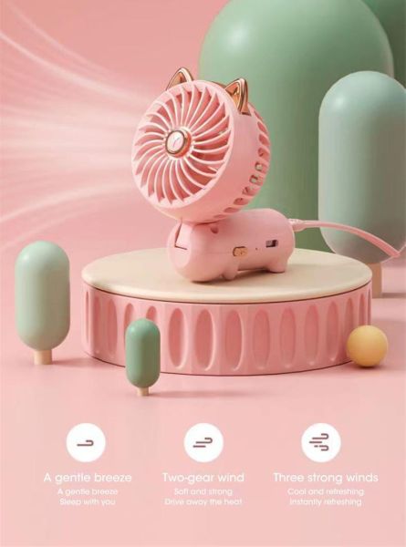 Katlanan Kedi Desen Mini El Fanı
