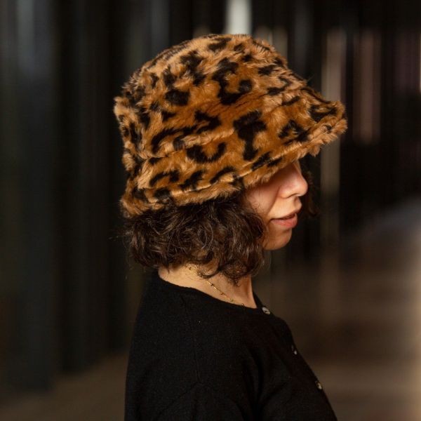 Leopar Desenli Muyoso Peluş Çanta ve Şapka