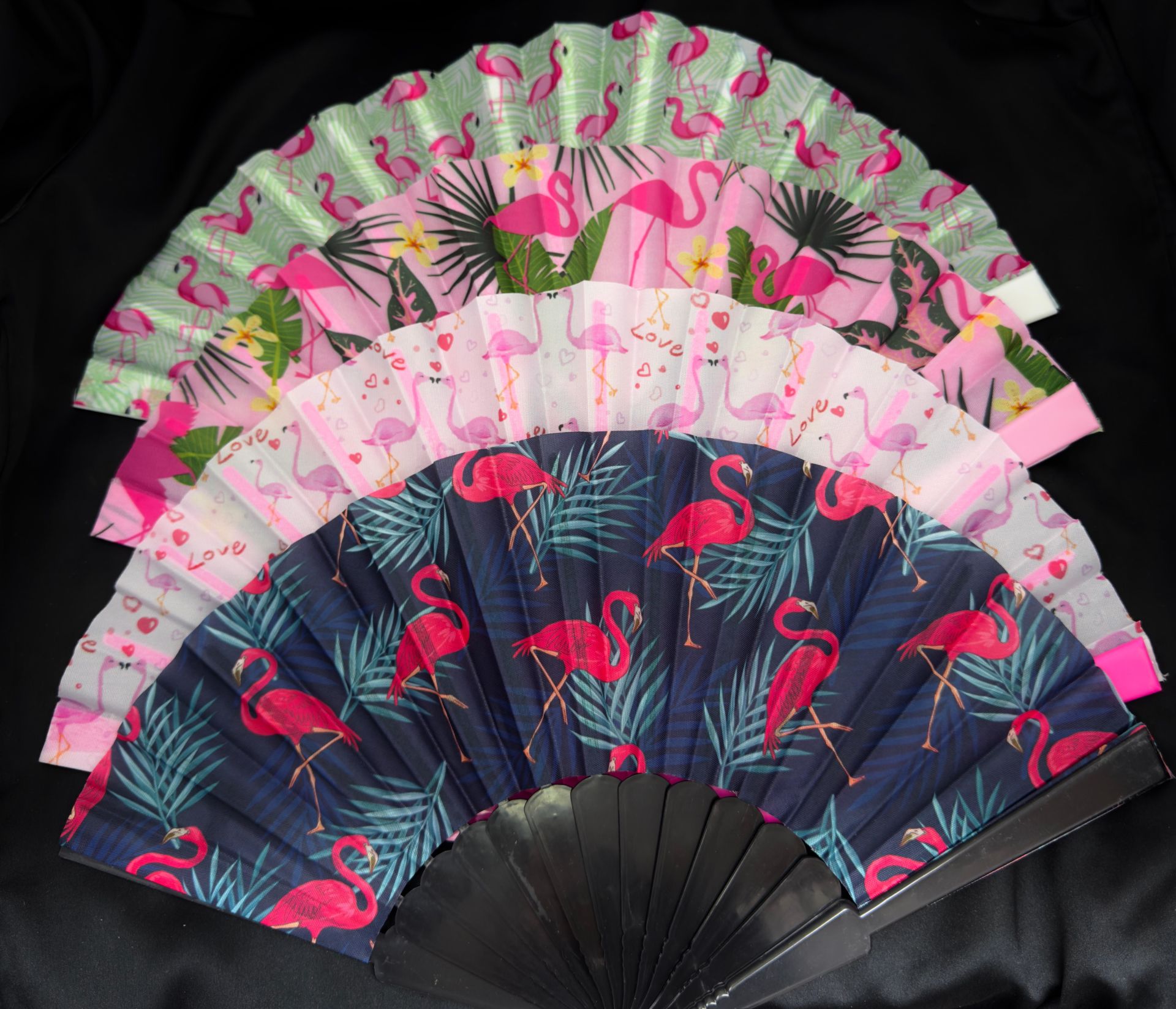 Flamingo Desenli Yelpaze