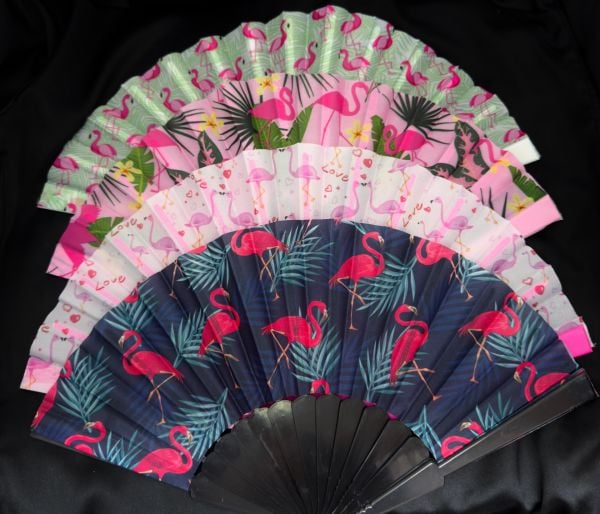 Flamingo Desenli Yelpaze