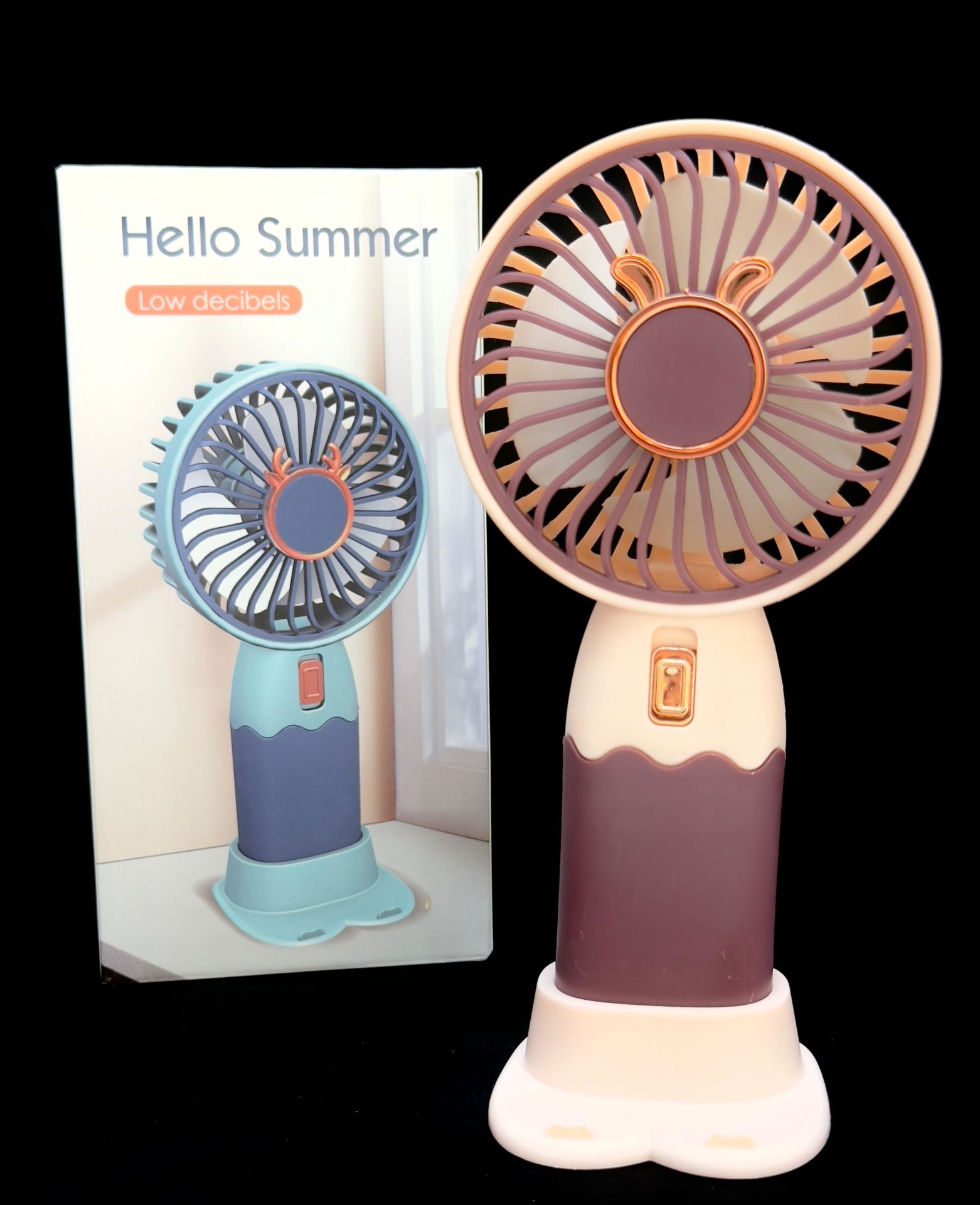 Mini Fan Masaüstü Taşınabilir Telefon Stantlı El Fan