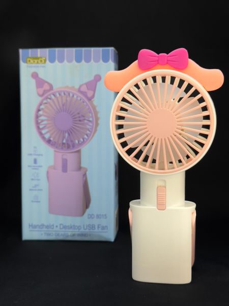 Melody Karakterli  Mini Fan Masaüstü Taşınabilir Telefon Stantlı El Fan