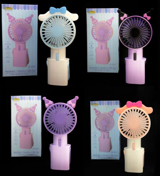 Melody Karakterli  Mini Fan Masaüstü Taşınabilir Telefon Stantlı El Fan
