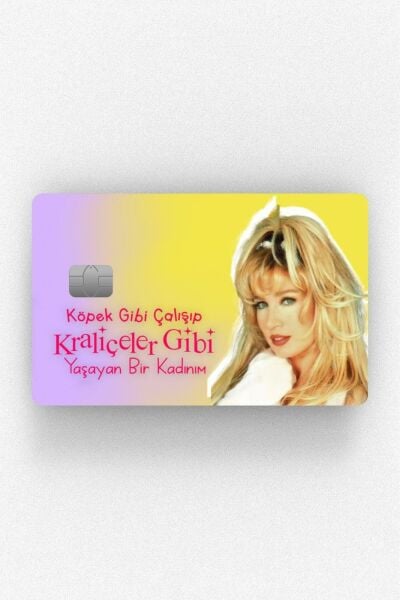 Seda Sayan Tasarımlı Kredi Kartı Kaplama Stickeri Papara, Tosla, Kredi Kartı Için Uyumlu