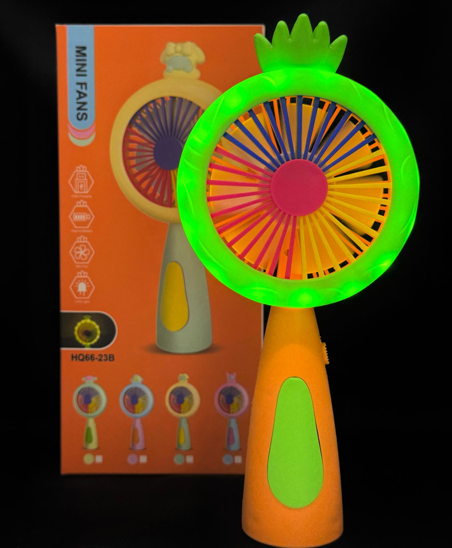 Işıklı Mini Fan Masaüstü Taşınabilir Telefon Stantlı El Fan